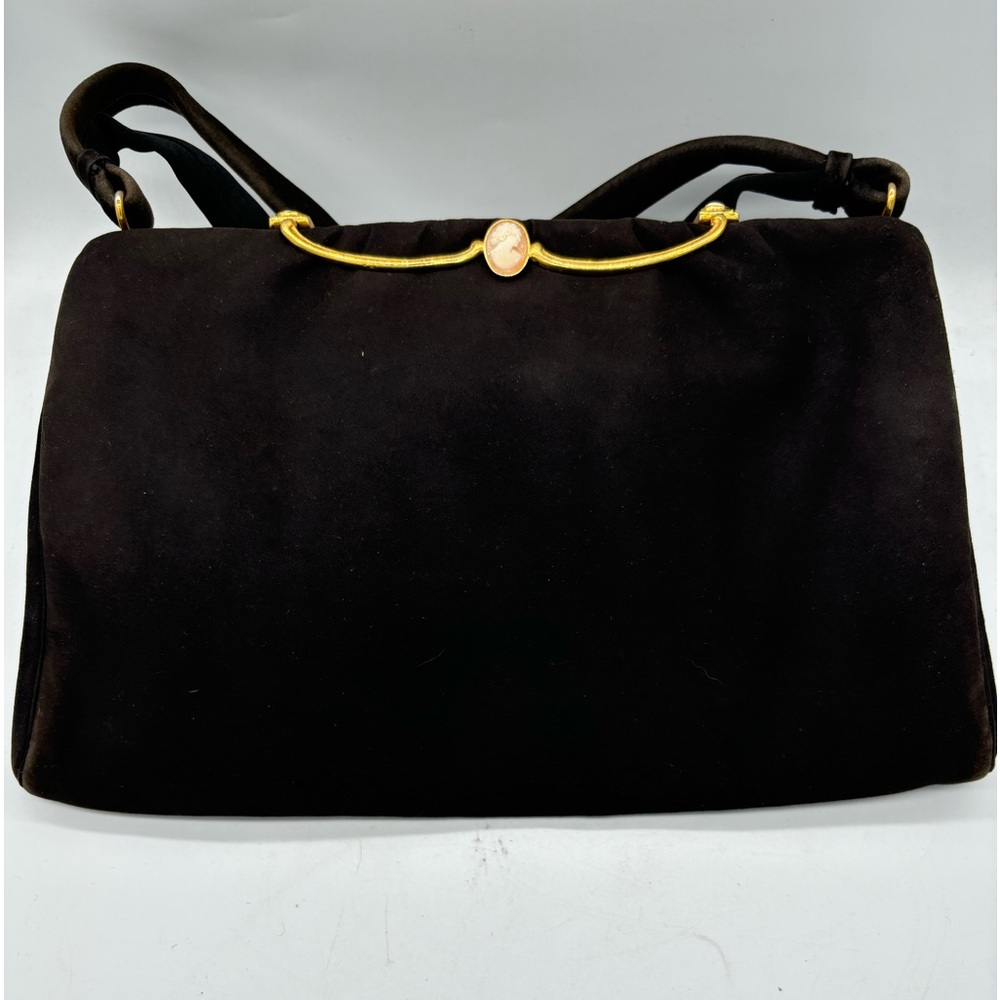 Black Velvet Walborg Italian Made Evening Clutch Bag with 3 Cameo’s